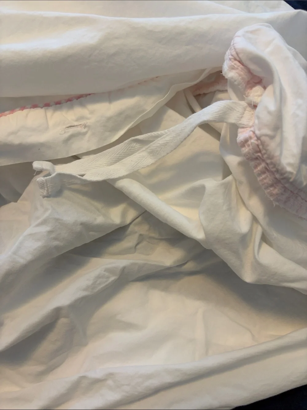 Pottery Barn Kids Full/Queen White Pink Embroidered Crewel Birds Flowers Duvet